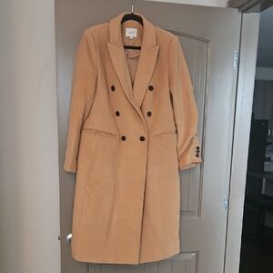 LOFT Women's Camel Double-Breasted Trench Coat